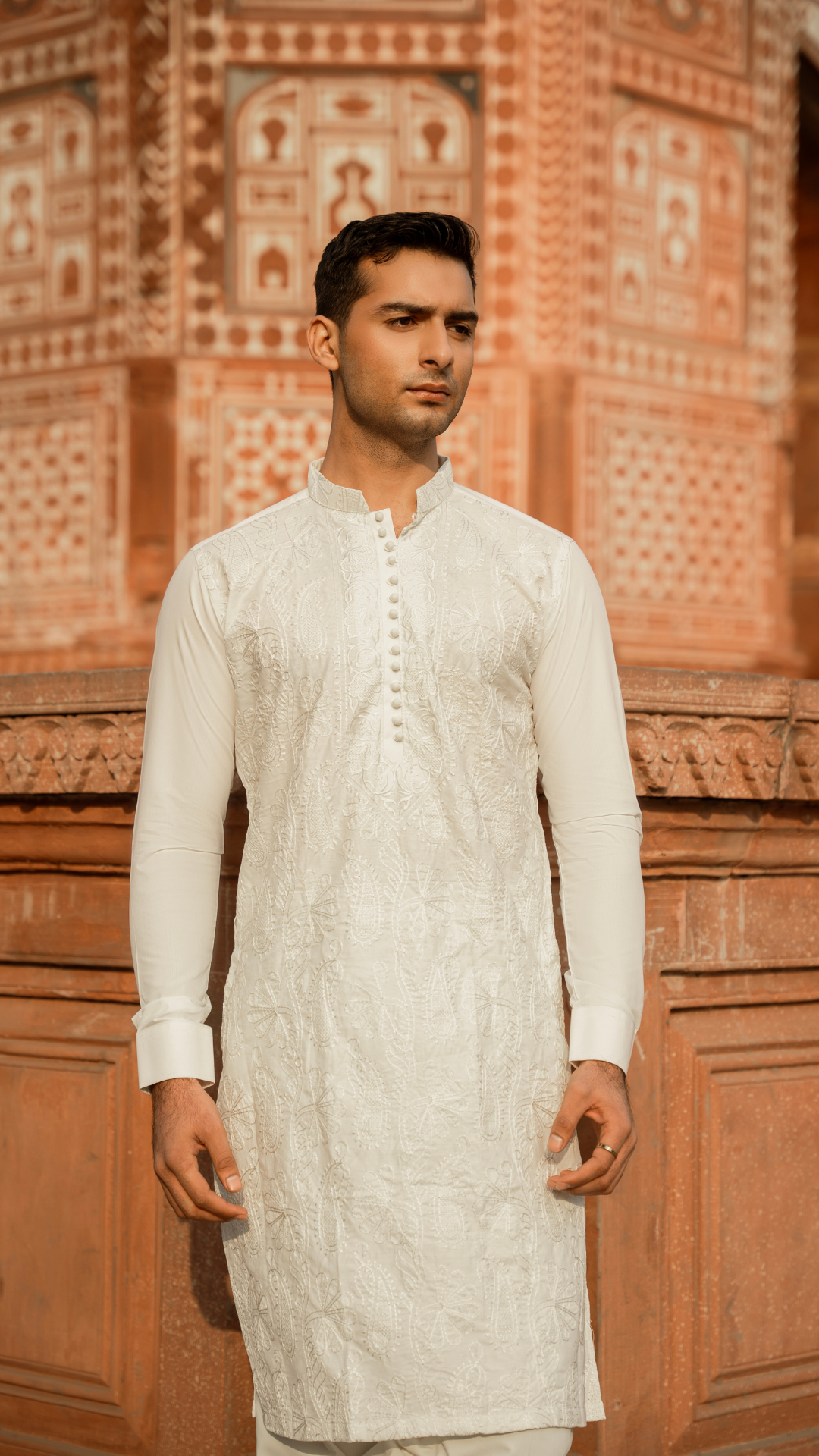 CK 740 Off White Chikankari Work Kurta With Trouser