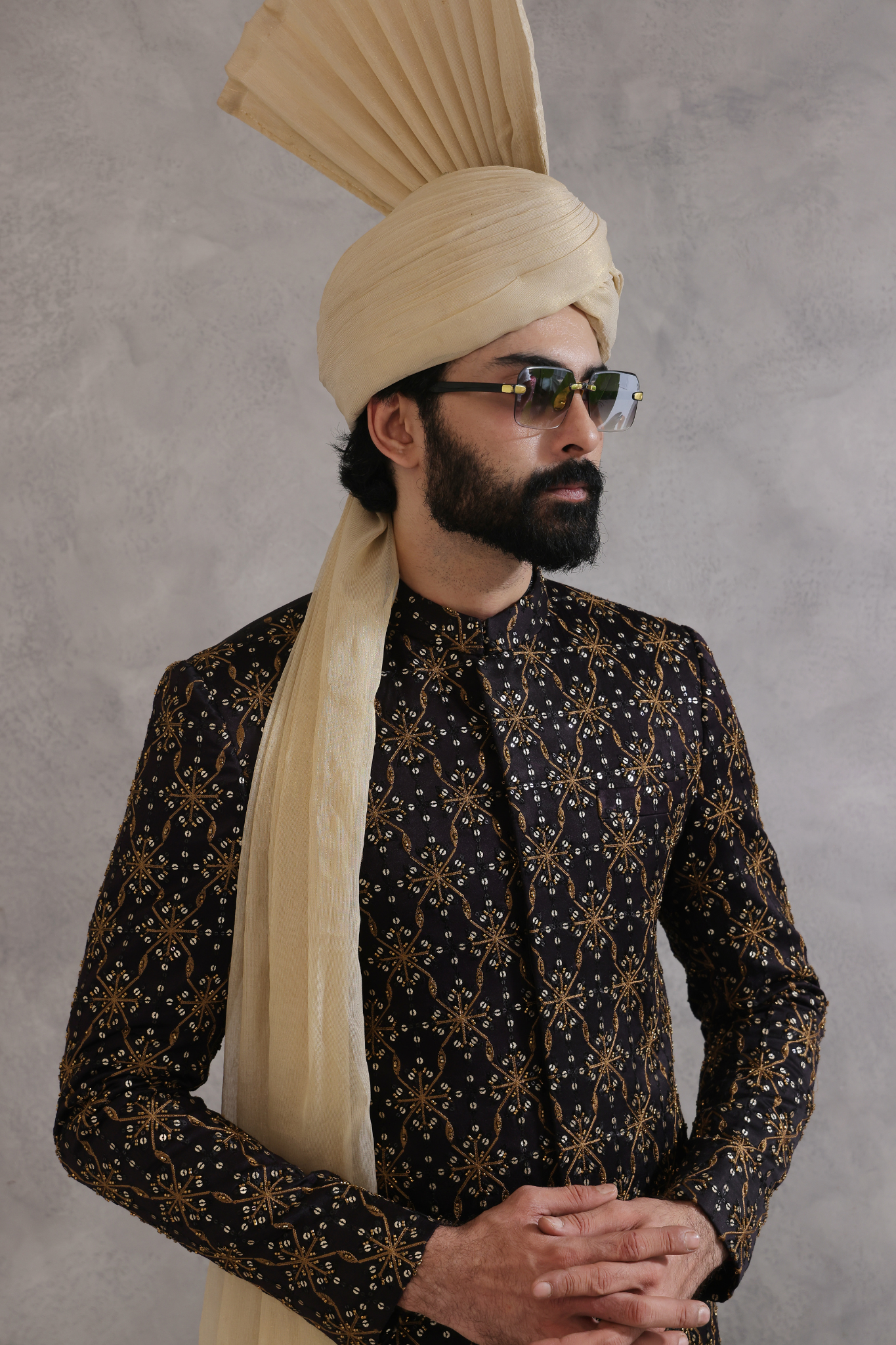 ER SH 115 Black Sherwani