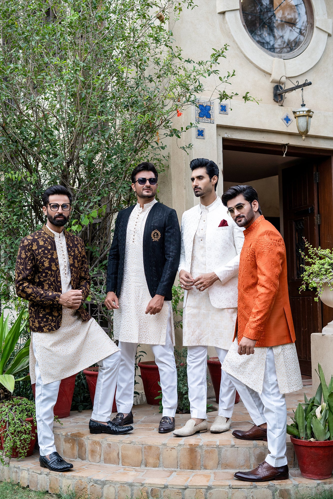 ER 2080 Brown Copper EMbroided Prince Coat Wedding FOr men mashalcouture.com