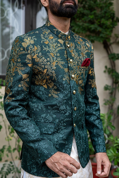 ER 2085 Green Copper Perfect Mehndi Prince Coat Men Edge Republic ER 2085 Green Copper Perfect Mehndi Prince Coat Men Edge Republic