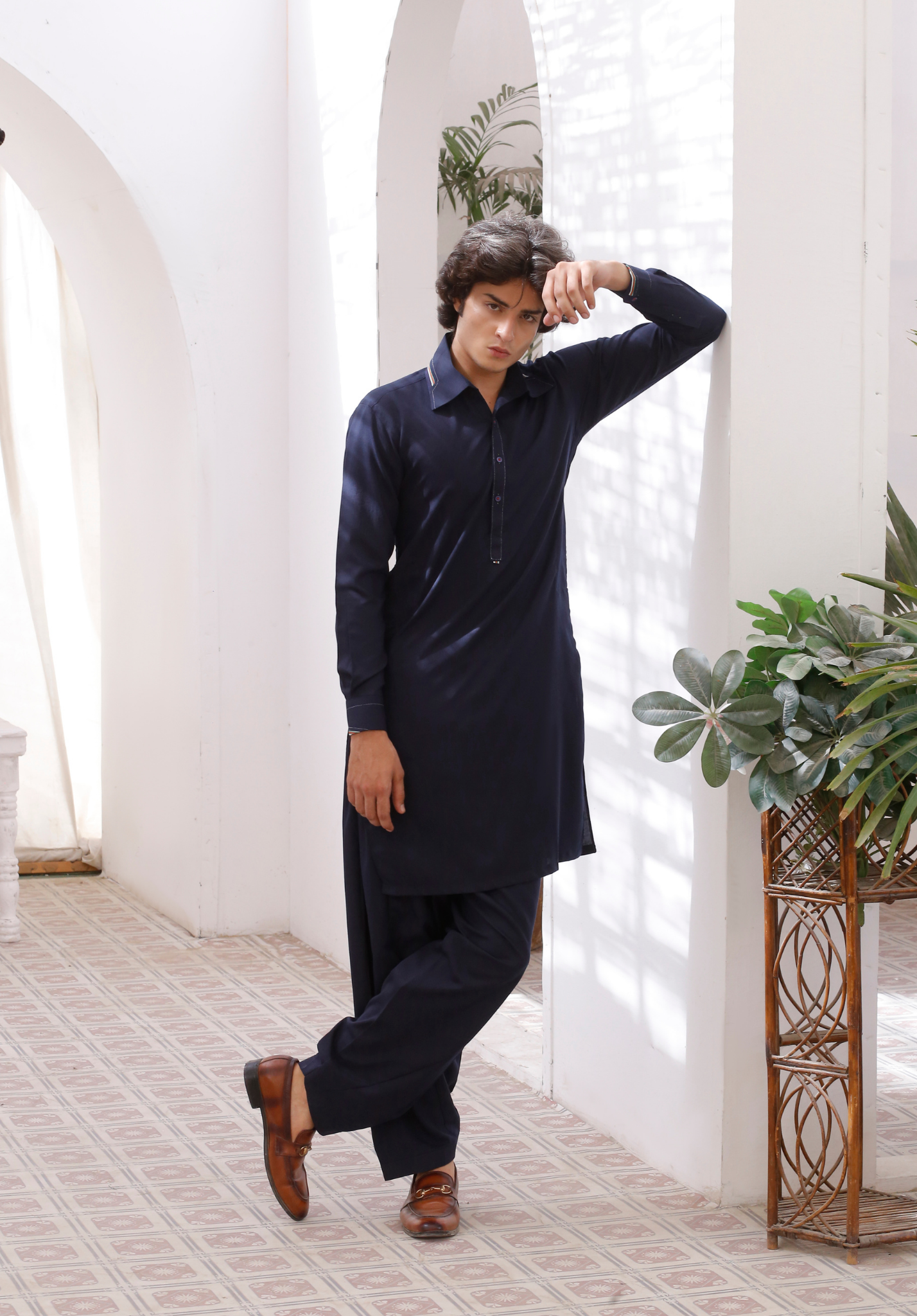 ER 795 Navy Blue Formal Shalwar Kameez