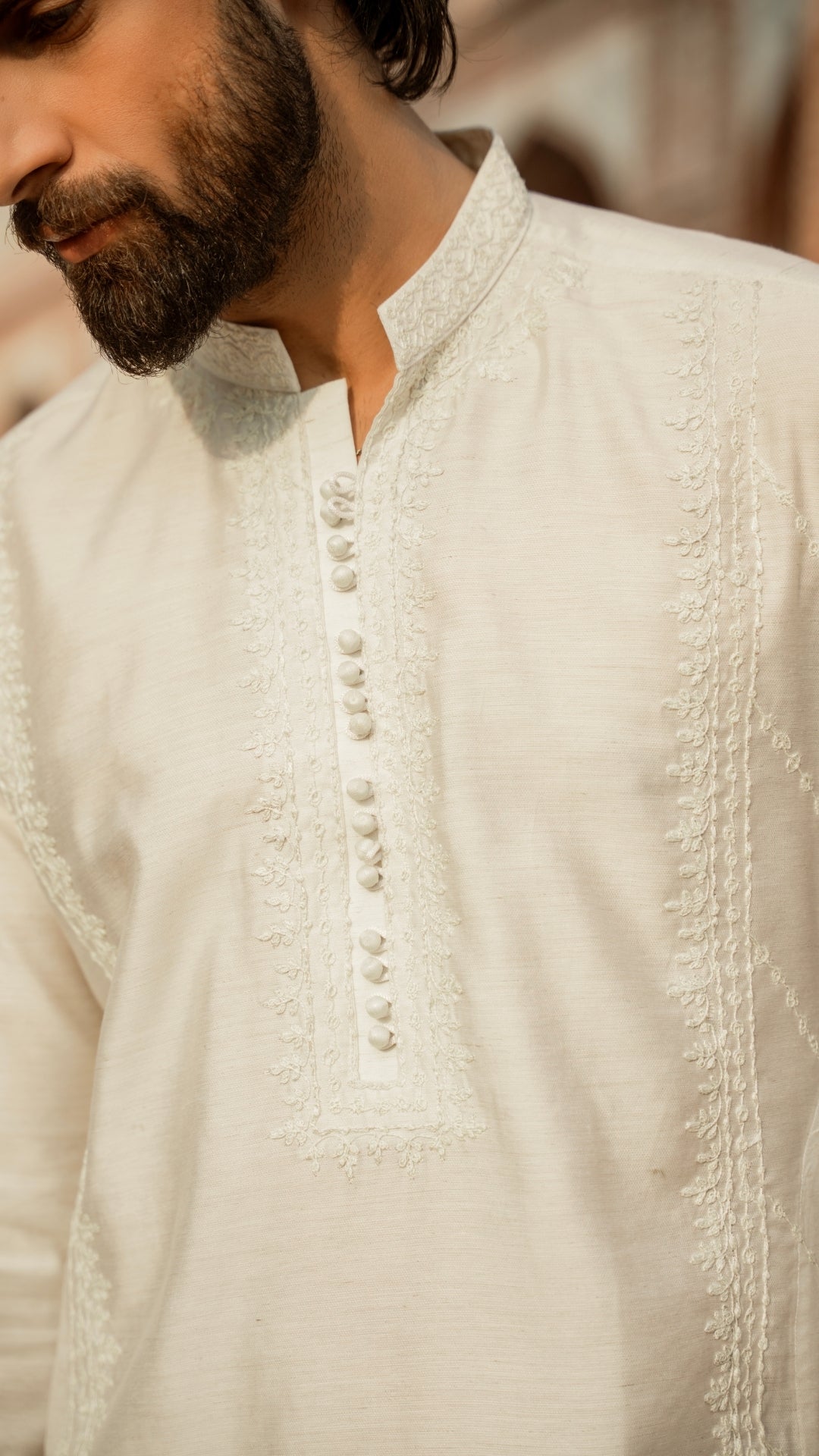 CK 736 White Chikankari Embroidery Kurta With Trouser