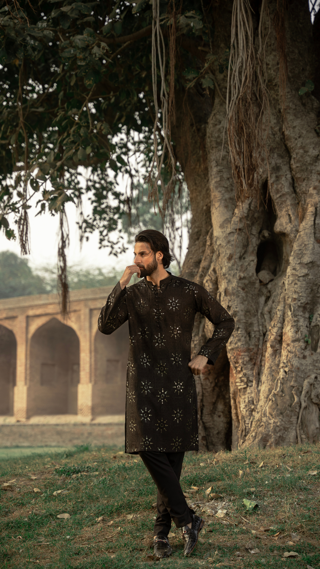 CK 741 Black Chikankari Embroidery Designer Kurta With Trouser