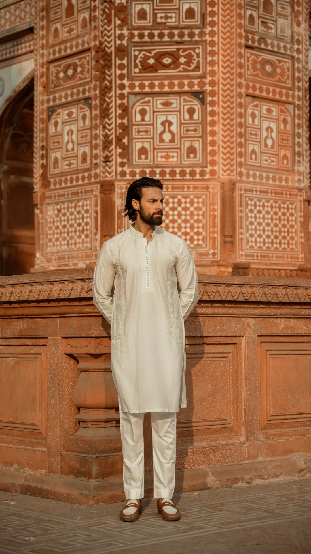 CK 736 White Chikankari Embroidery Kurta With Trouser
