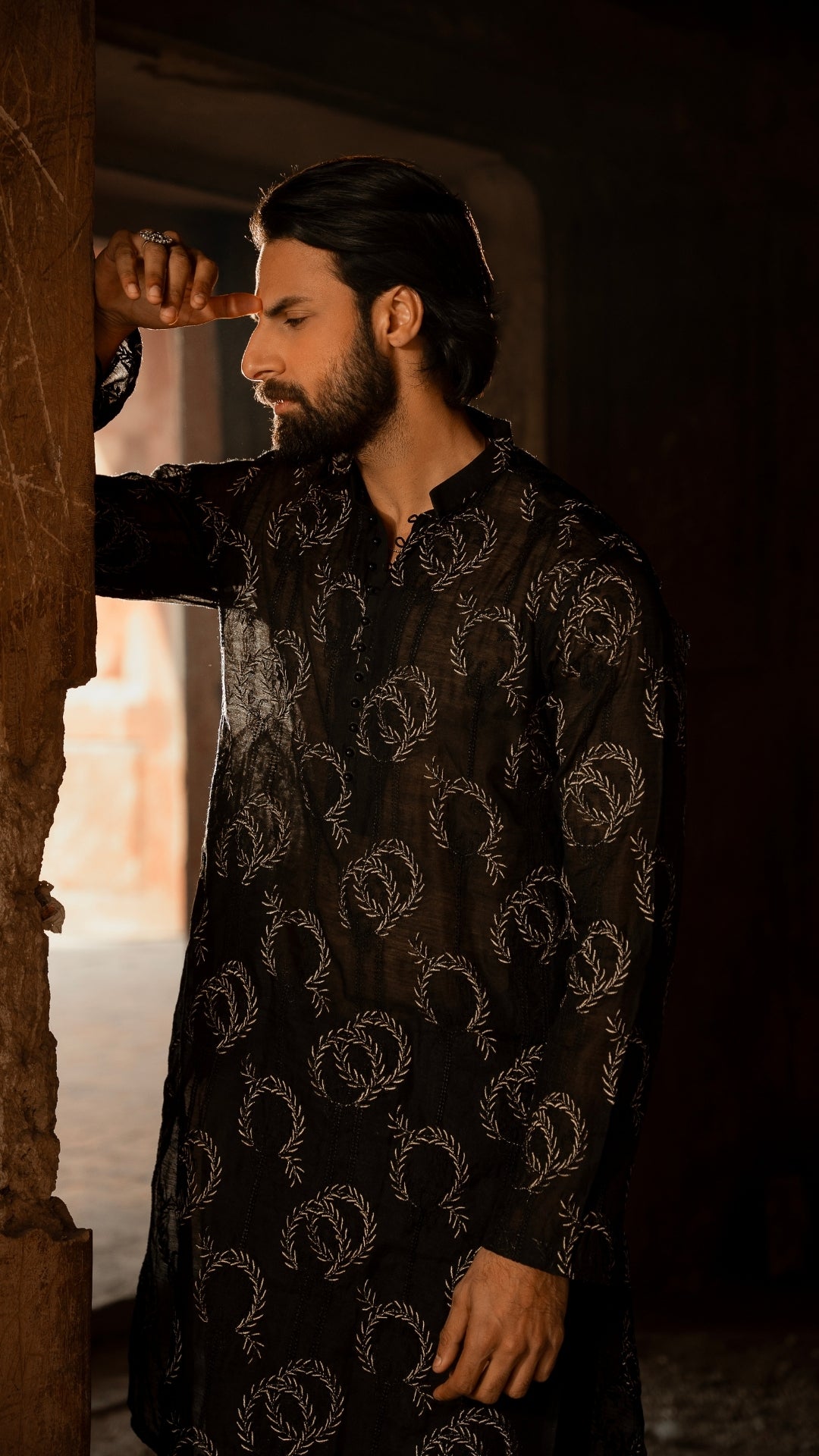 CK 735 Black Luxury Chikankari Kurta With Trouser