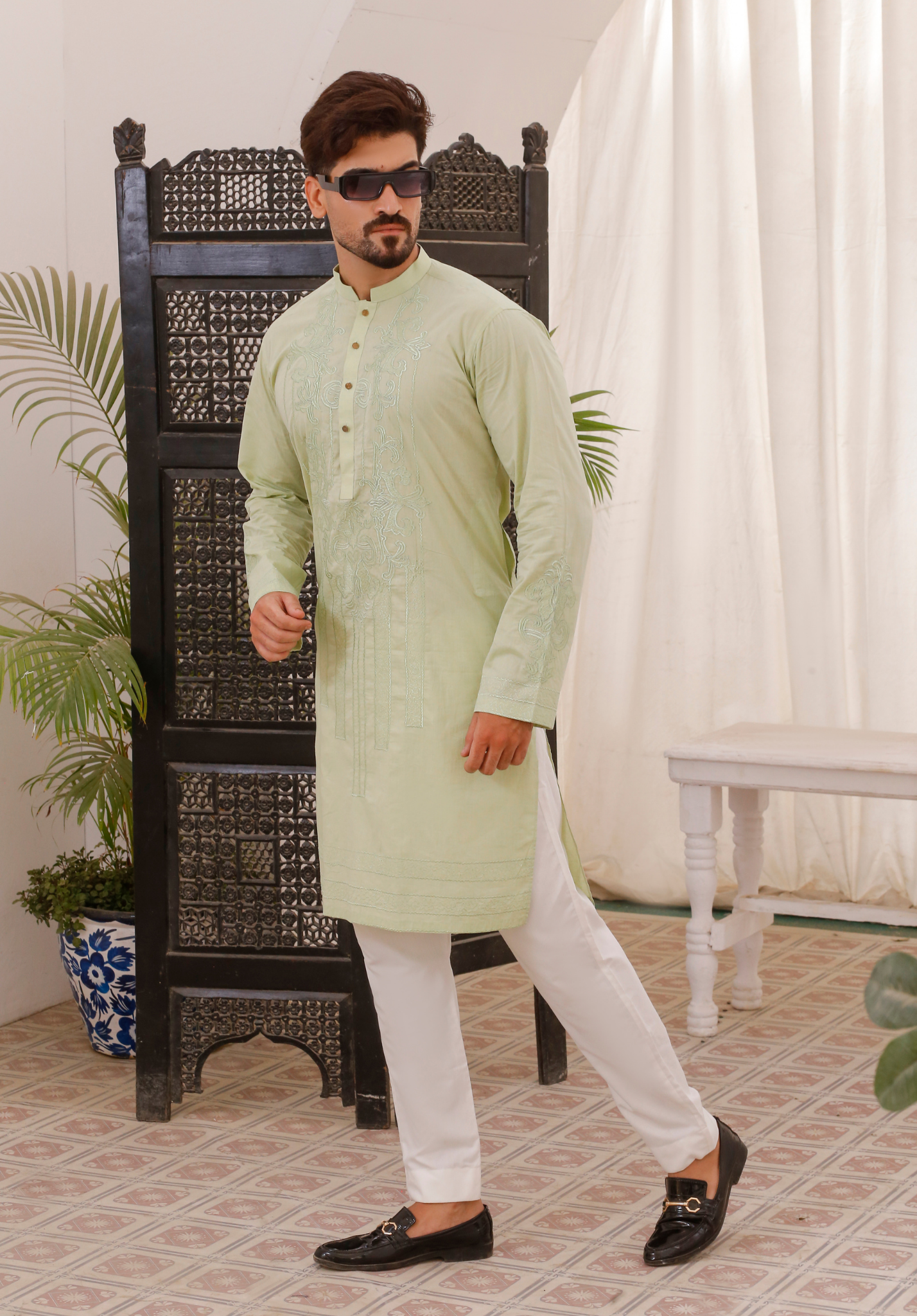 CK 758 Sea Green Chikankari Kurta Pajama