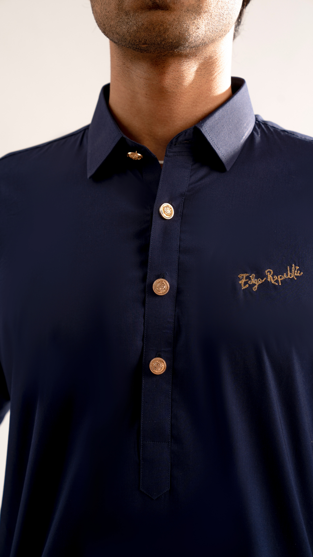 ER 668 Classical Navy Blue Shine Kurta Shalwar