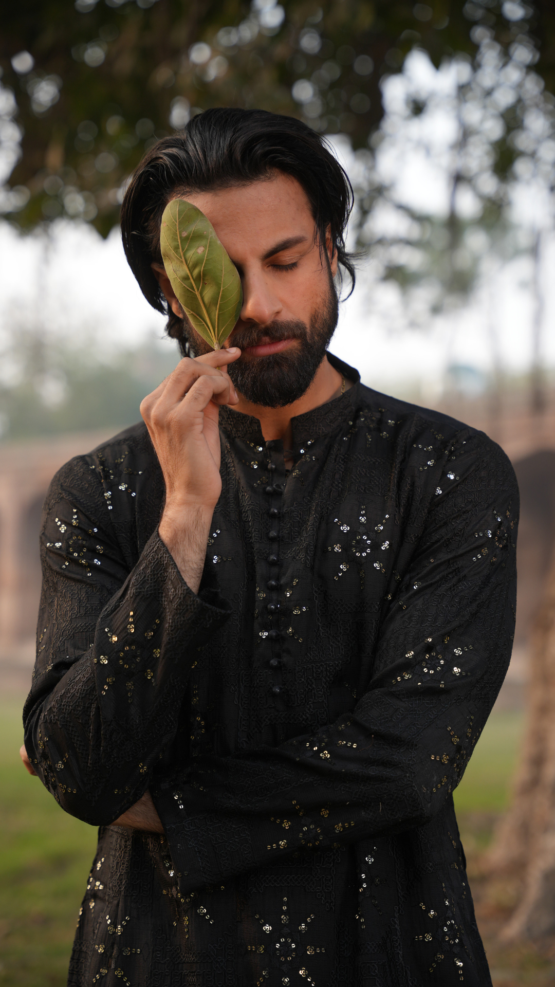 CK 741 Black Chikankari Embroidery Designer Kurta With Trouser