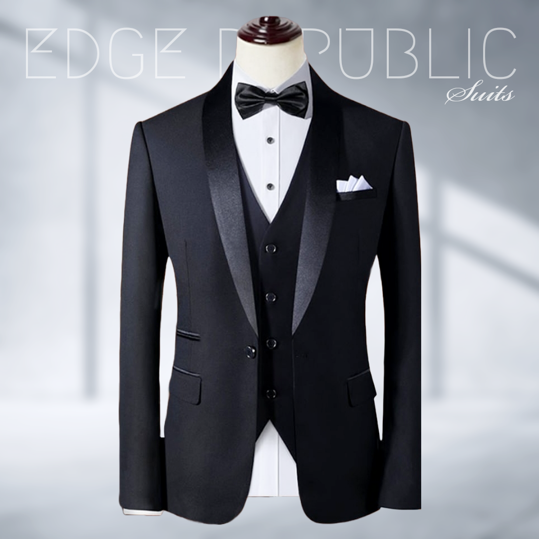 Black Plain Tuxedo Form Men
