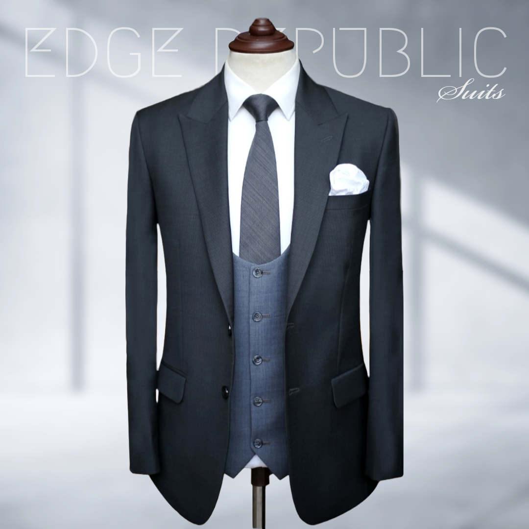 Charcoal Dubble Button Wedding Suit