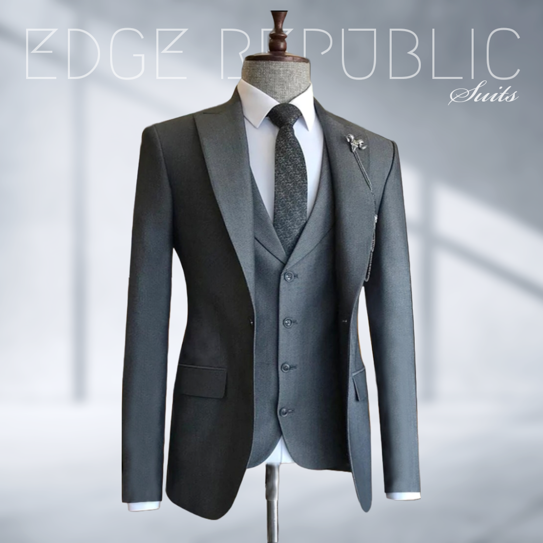 Dark Grey 3 Piece Tuxedo Suit