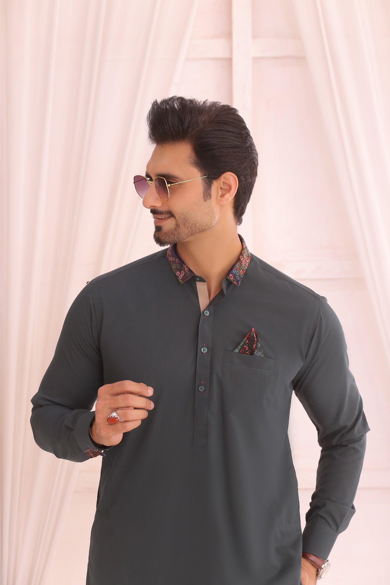 black kurta for men