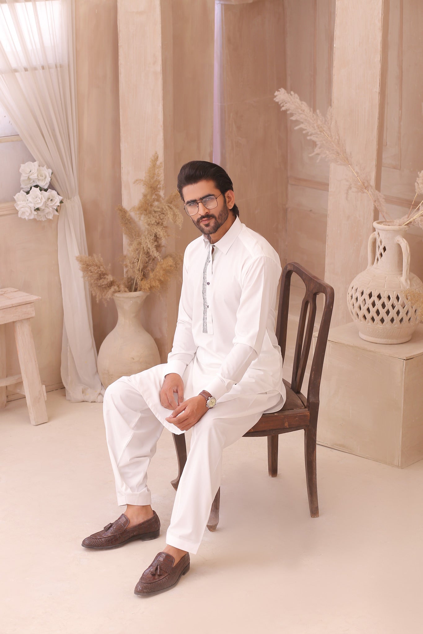 men's kurta white