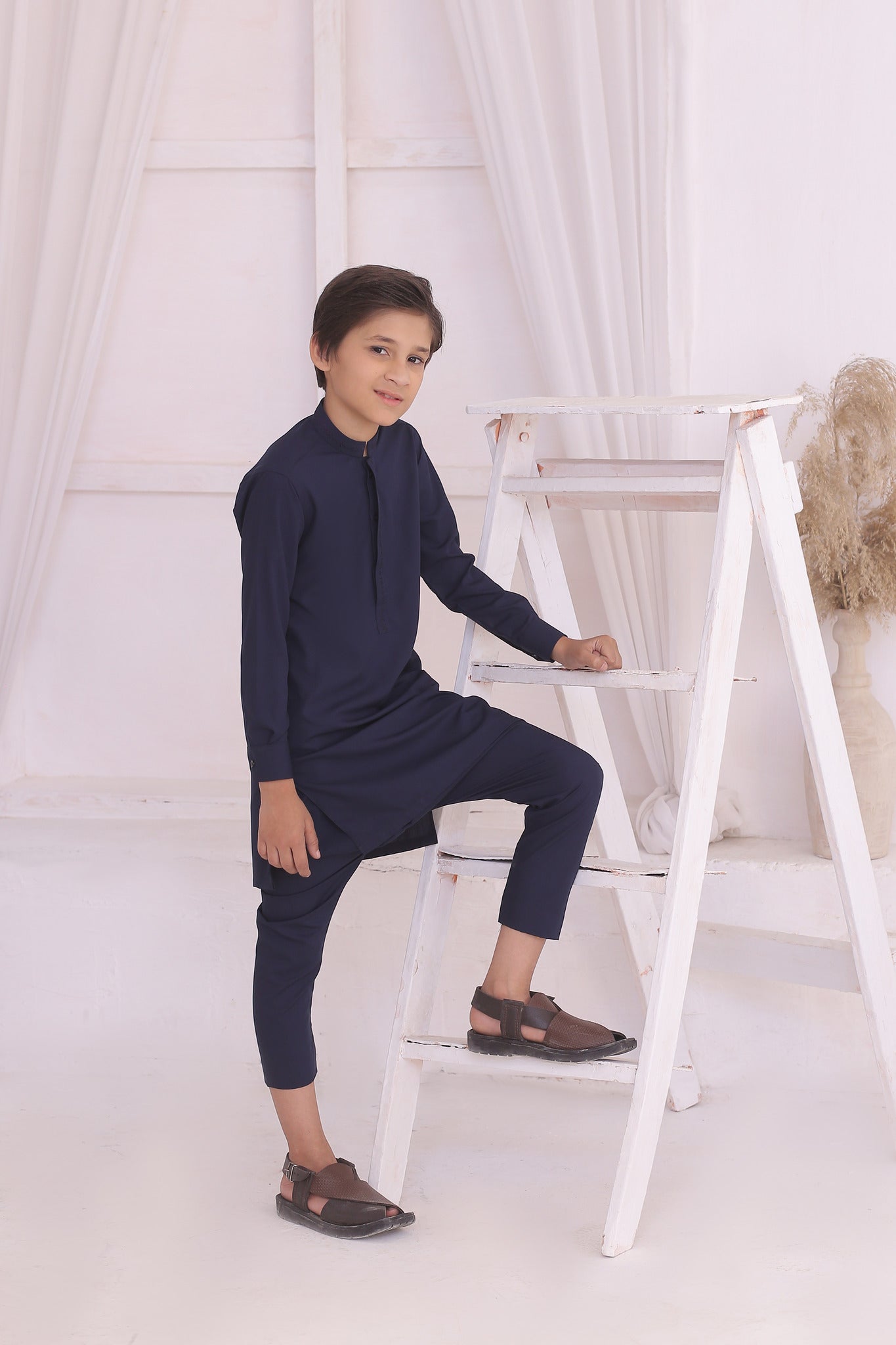 ER FS 5 Blue Kurta Pajama Set for Father and Son