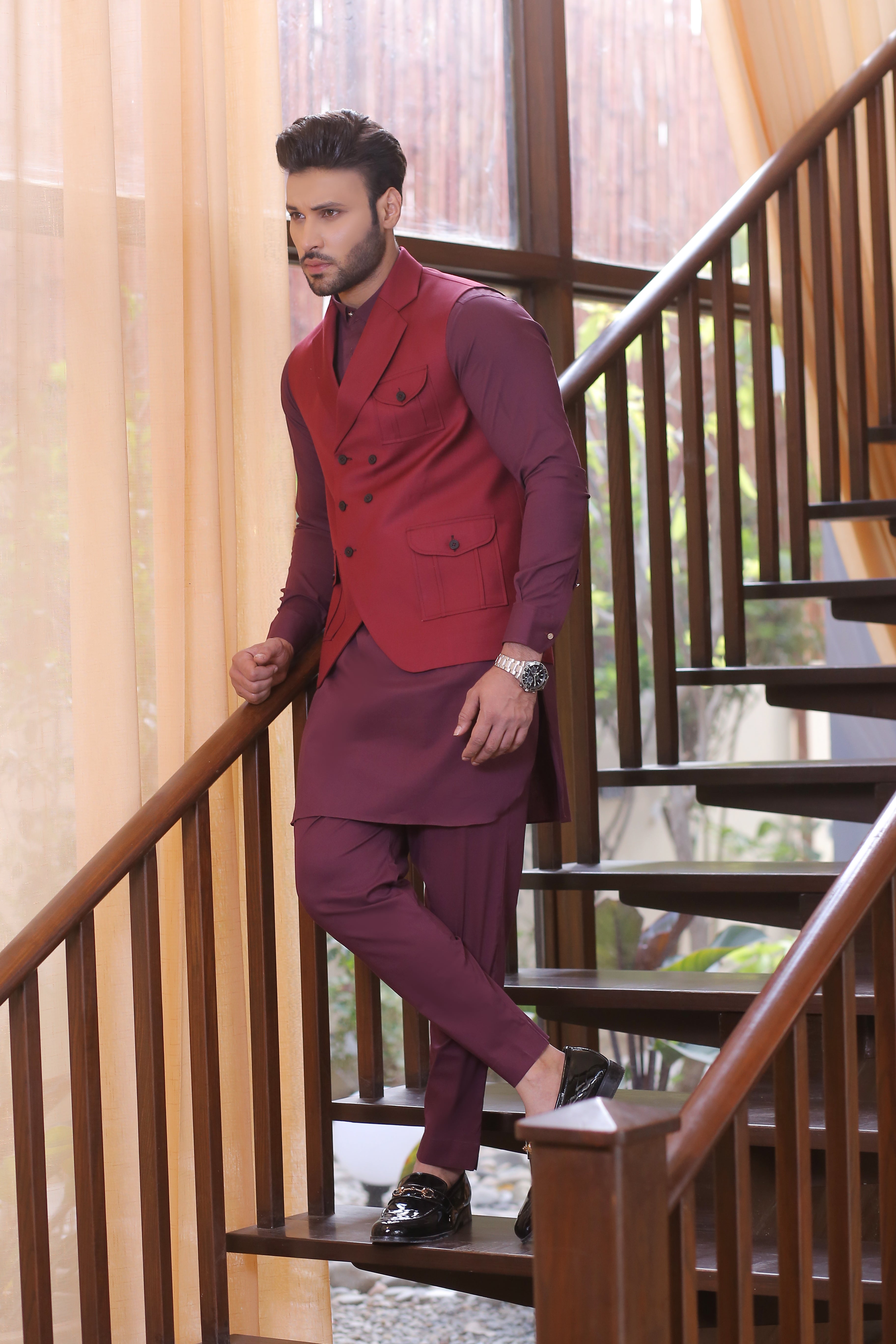 ER  WC 1052 Maroon Waist Coat