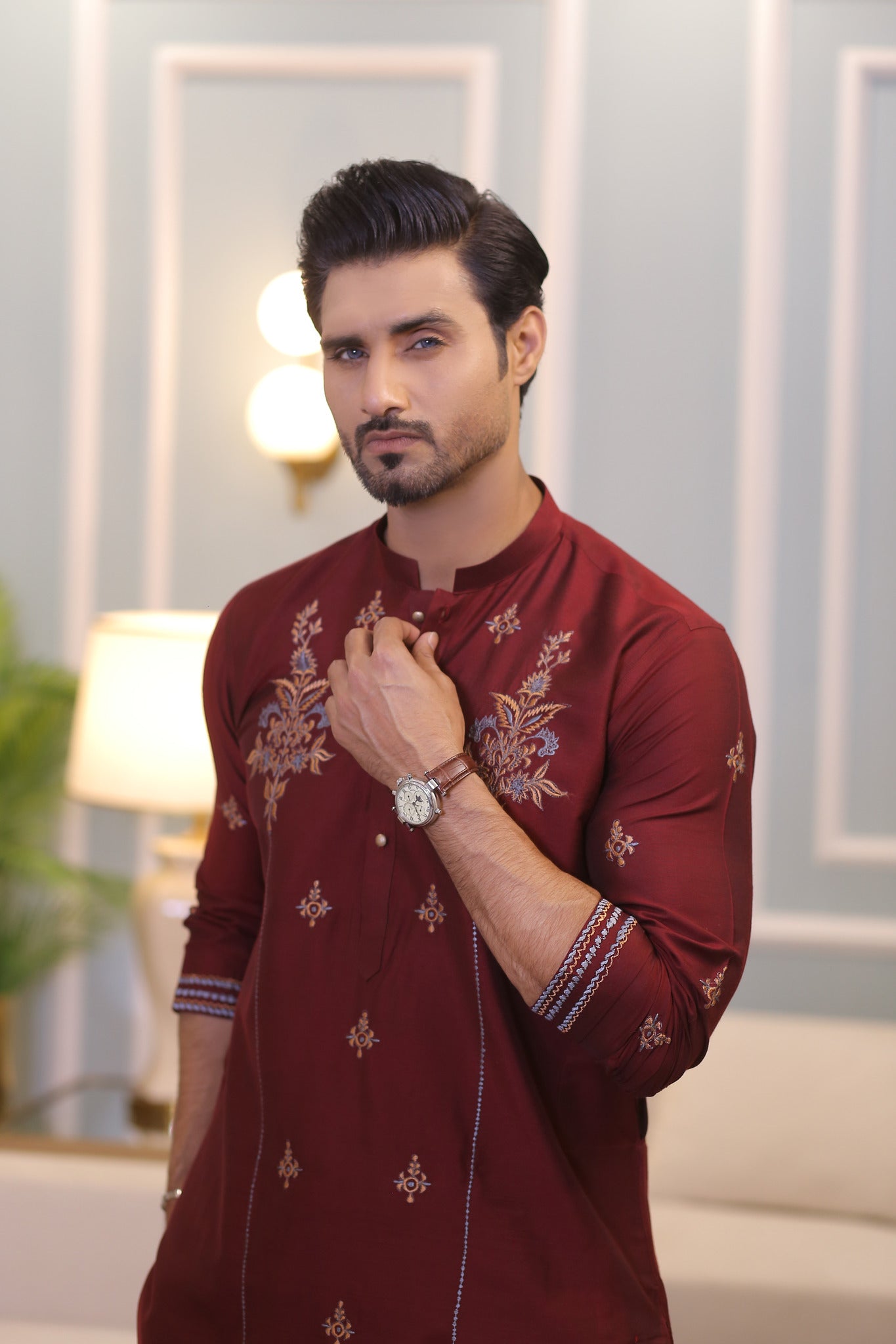 CK 714 Maroon Kurta Pajama Male