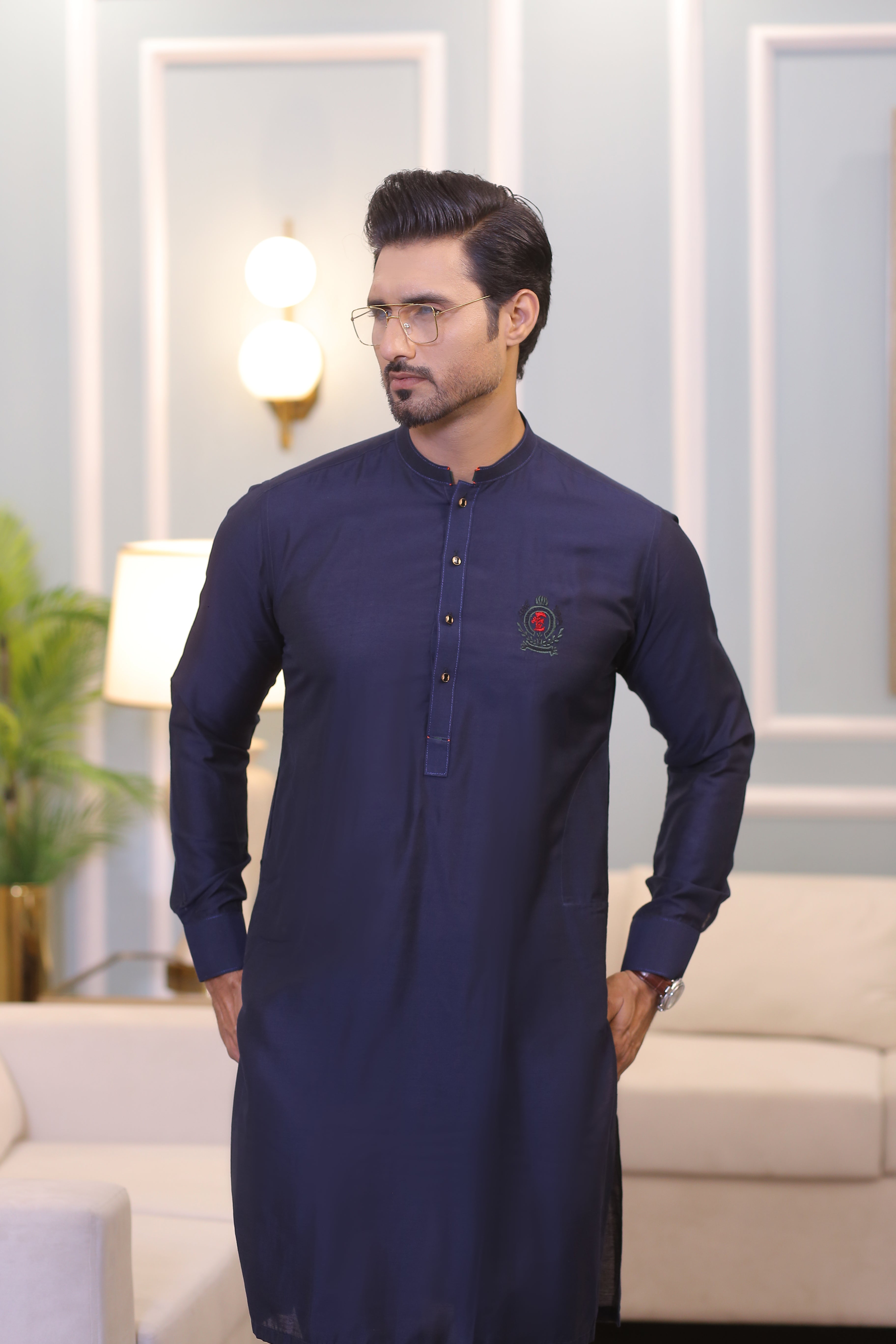 ER 707 Mid Night Blue Kurta Pajama