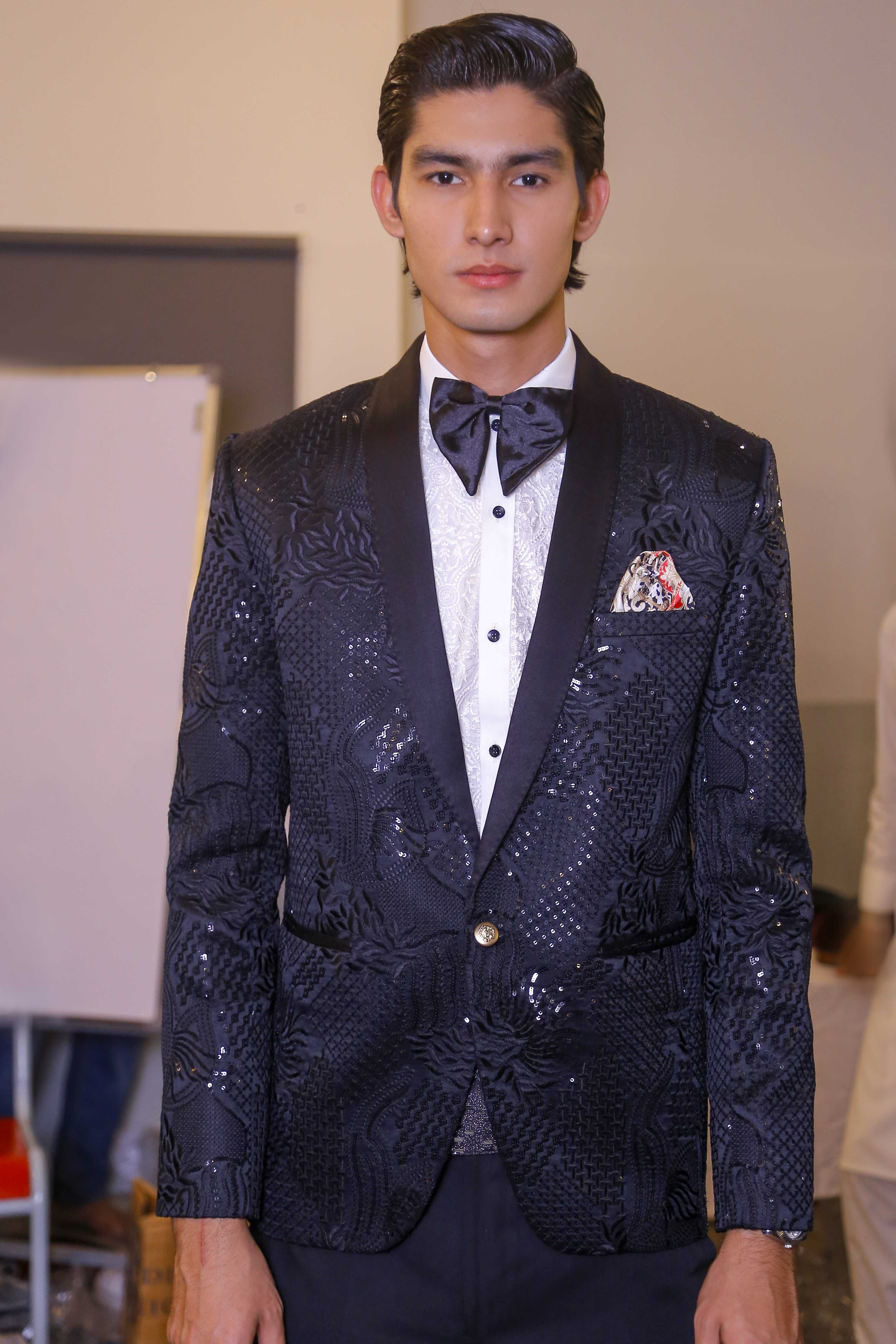 Black Sequin Tuxedo Men