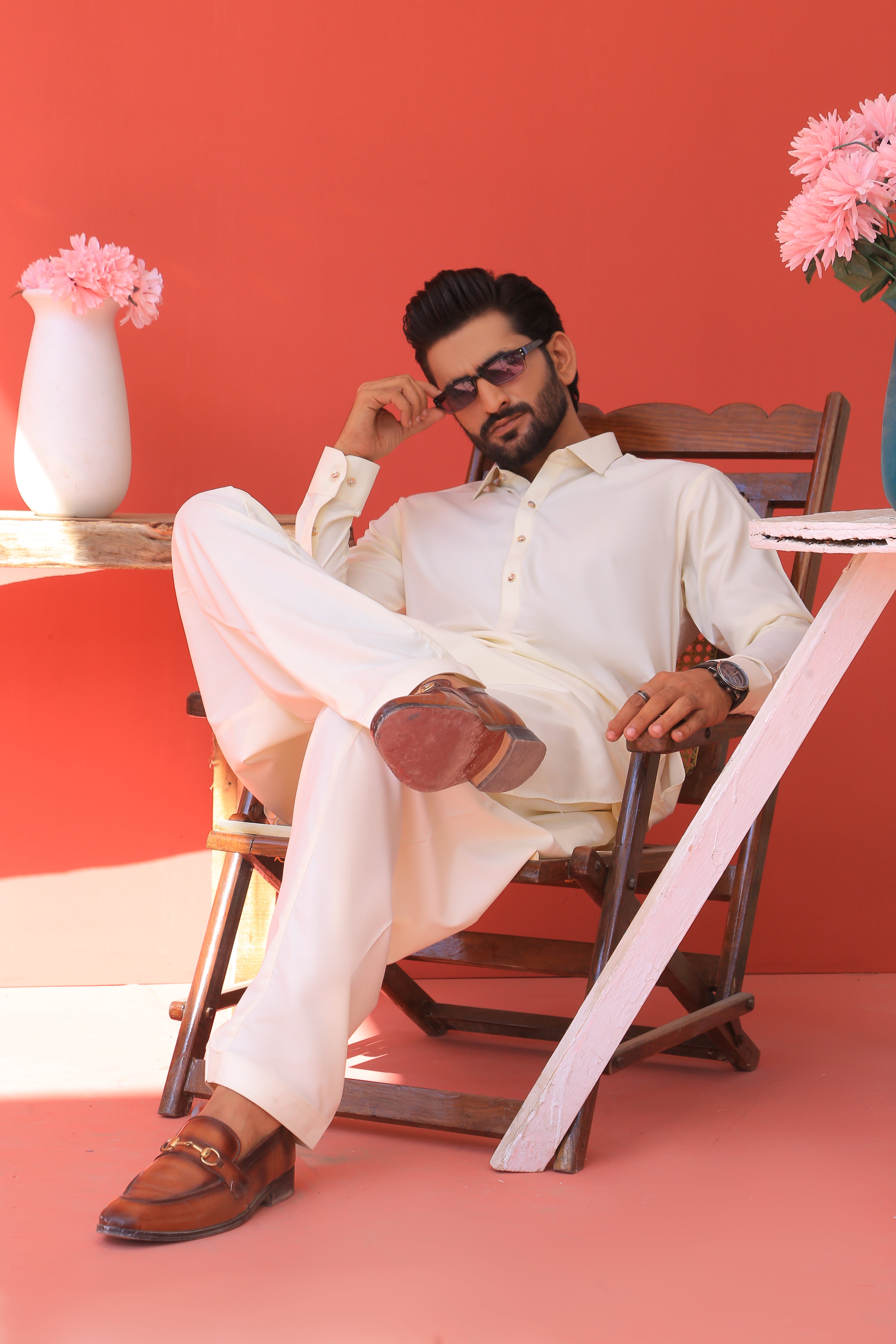 ER 788 Aba White Kurta Shalwar For Men