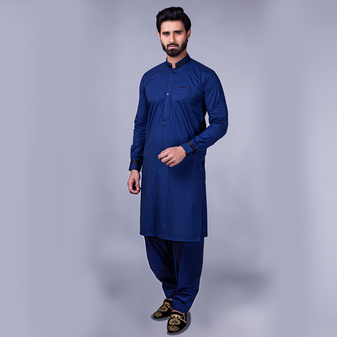 ER 213 Dark Blue Men Shalwaz Kameez