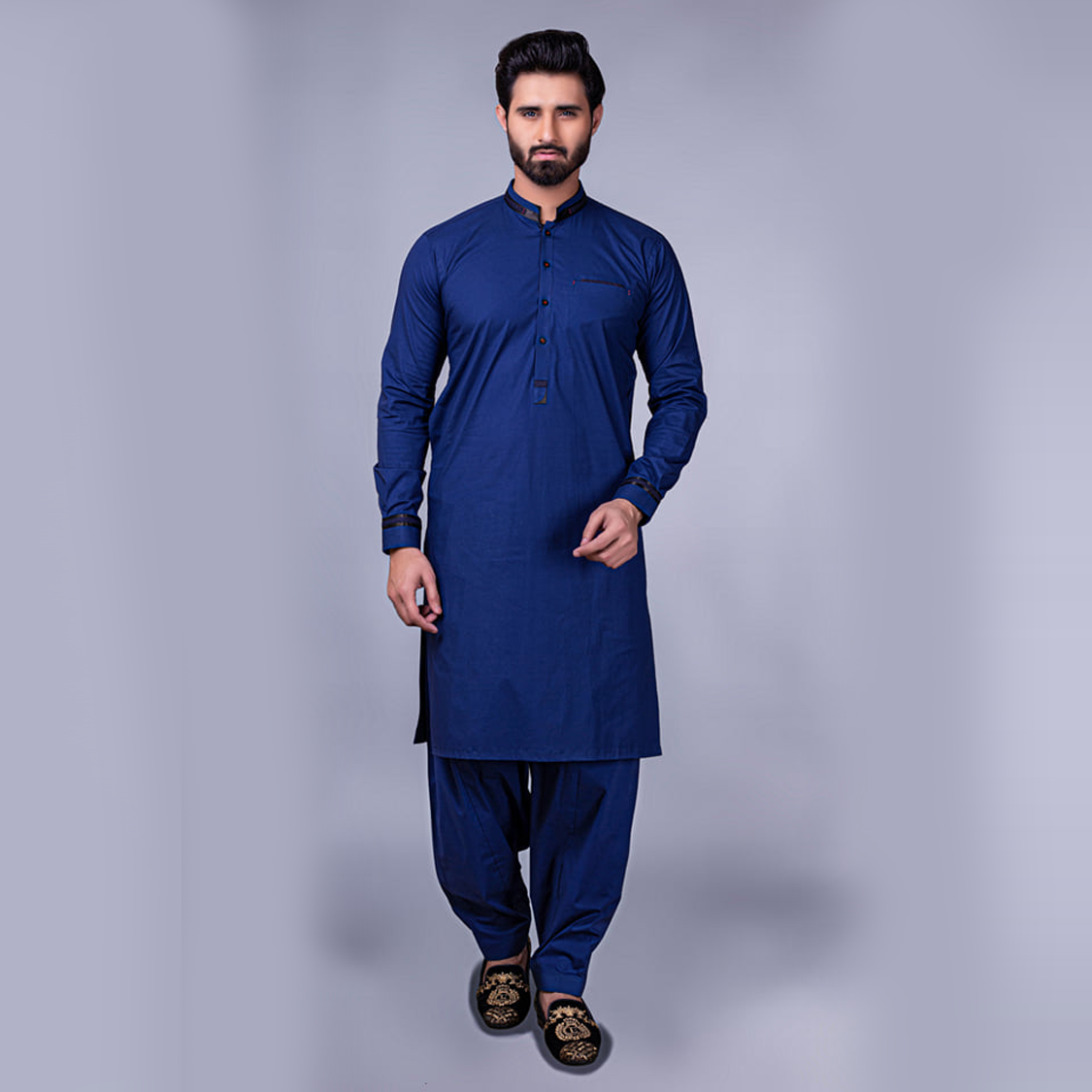 ER 213 Dark Blue Men Shalwaz Kameez