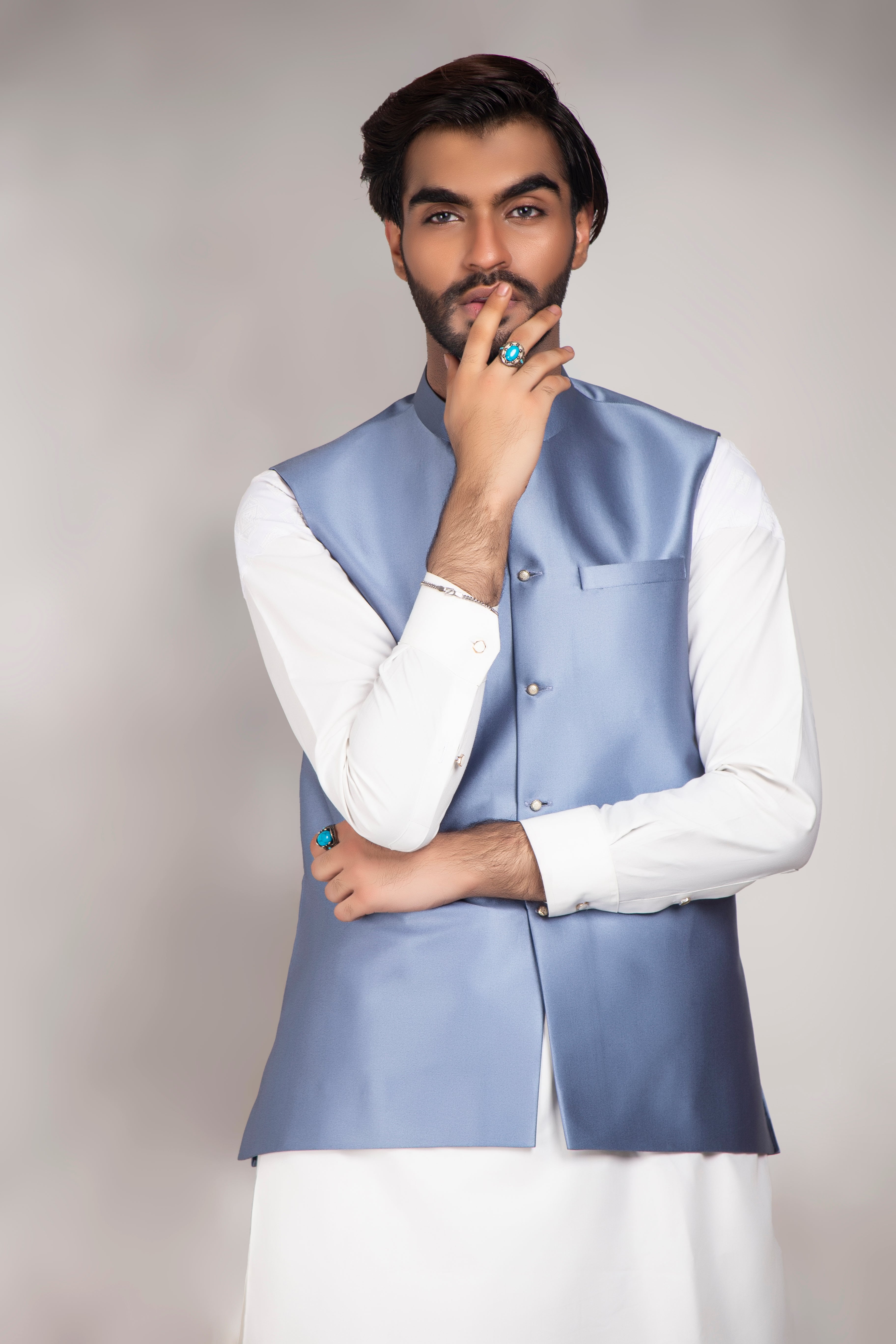 ER WC 1013 Shimmer Blue Waist Coat