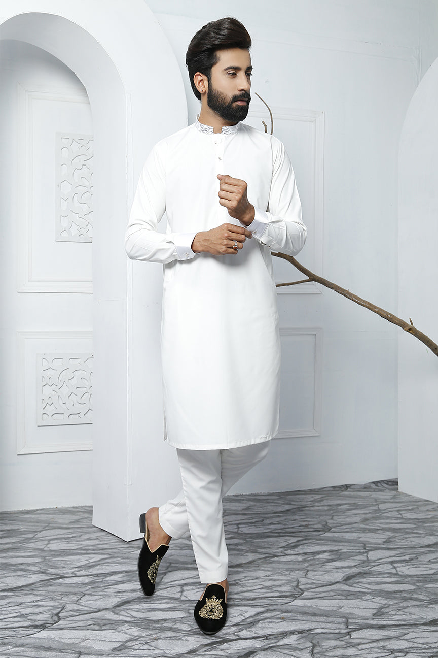 ER 461 White Edge Republic Kurta Pajama For Men