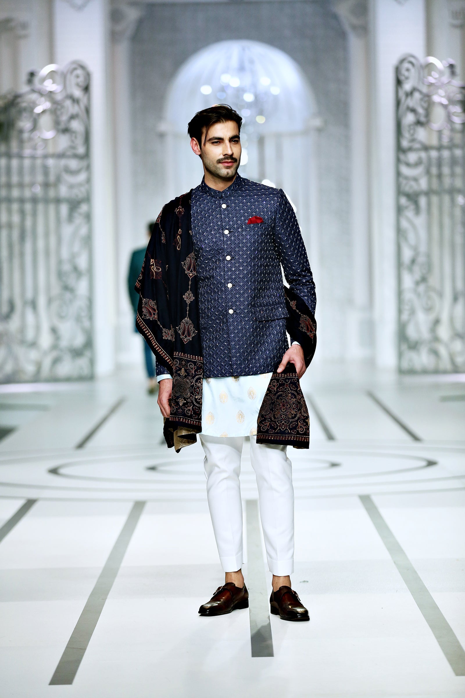 BCW PC 49 Blue Stoned Prince Coat - Embrace Luxury in Sophisticated Blue Hues