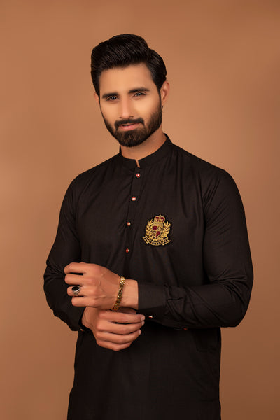 Edge Republic Kurta Pajama And Waist Coat ER WC 1001 Red Floral Embroided