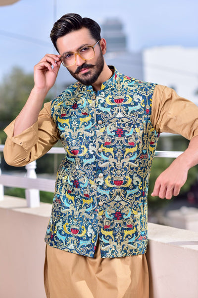 ER WC 1016 Multi Colored Embroided Waist Coat – Edge Republic