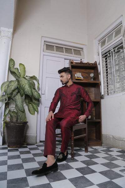 Edge Republic Embroidered Men Kurta Pajama - EMB ED 515