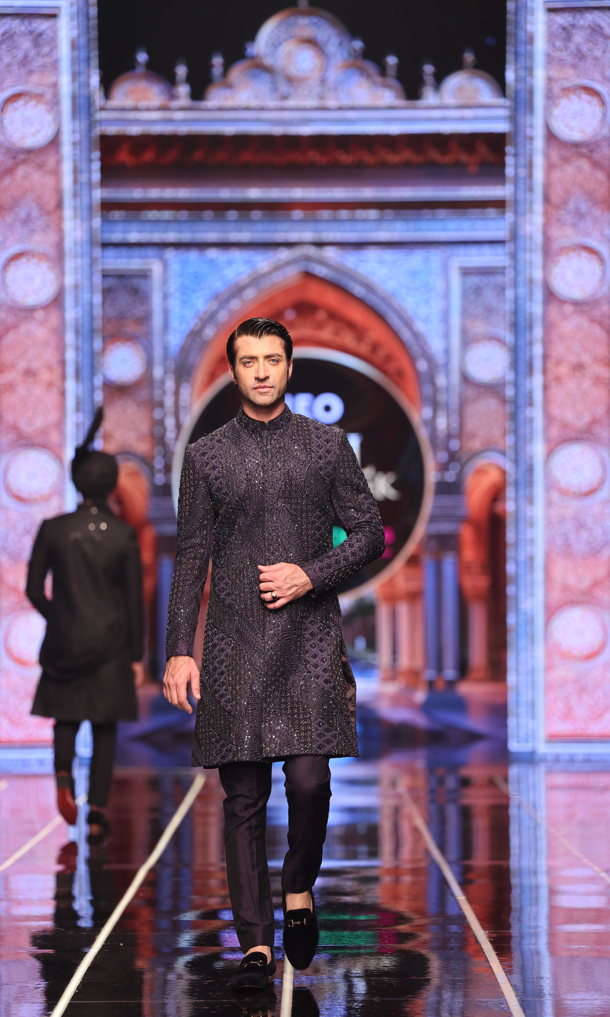 BCW 60 Navy Blue Groom Majestic Sherwani Hand Work