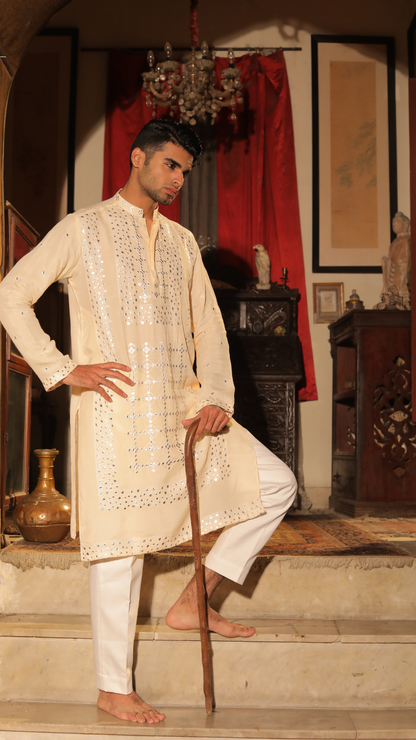 MR 85 Baige Men’s Chanderi Muslin Kurta