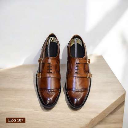 single monk strap dress shoes