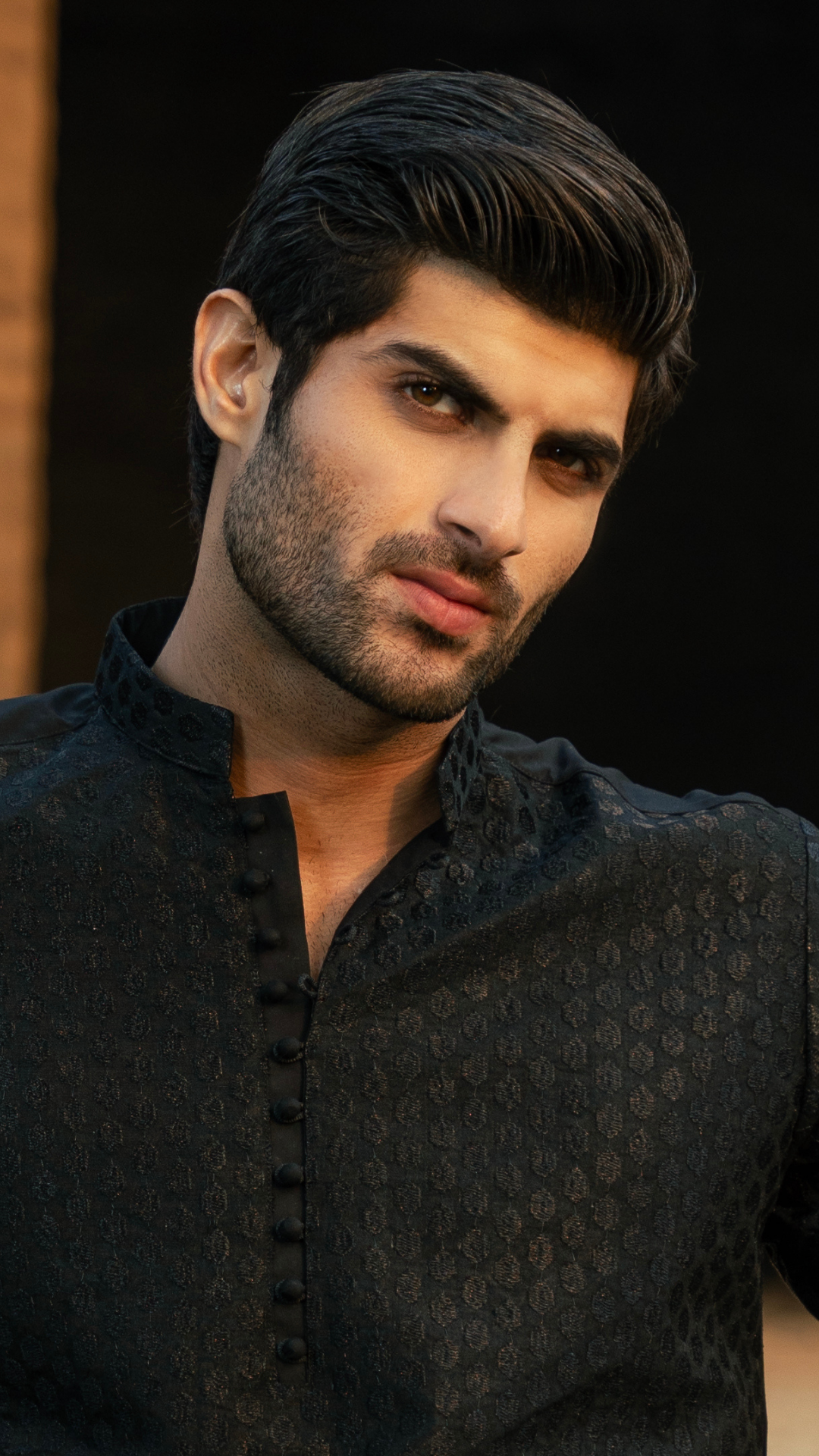 CK 742 Black Needlework Men Kurta