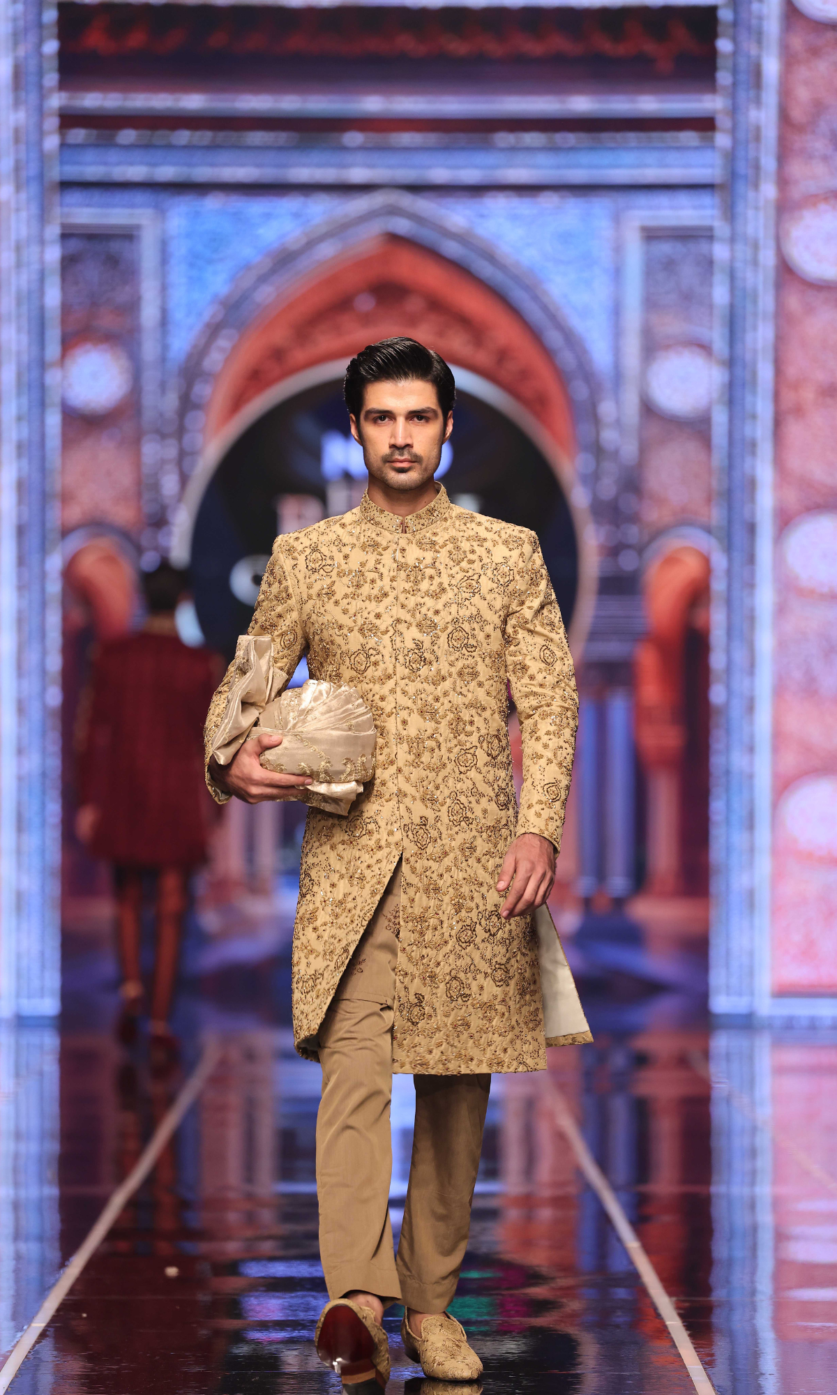 BCW 57 Pale Brown Hand Work Sherwani For Groom