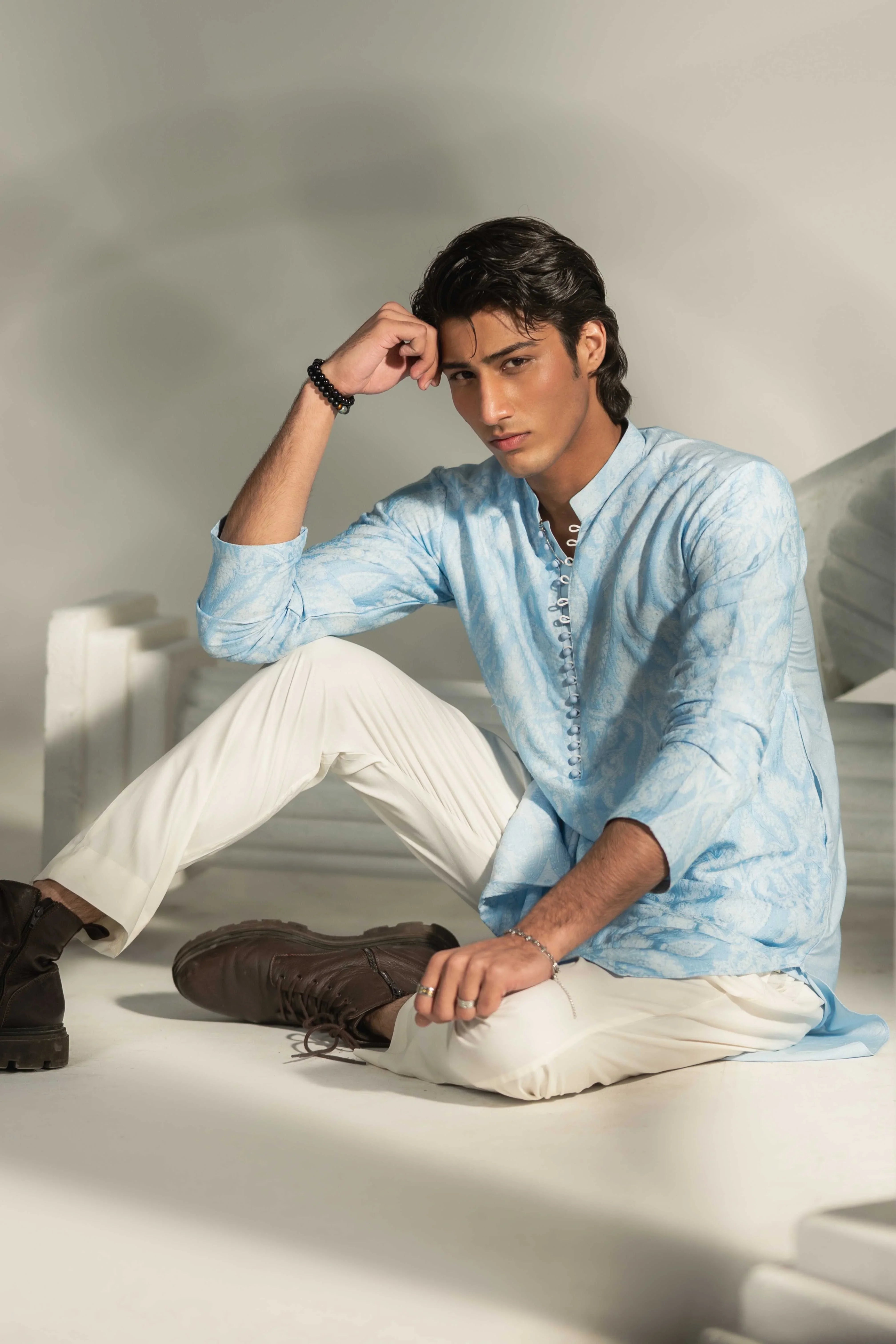CK 767 Sky Blue Chikankari Kurta