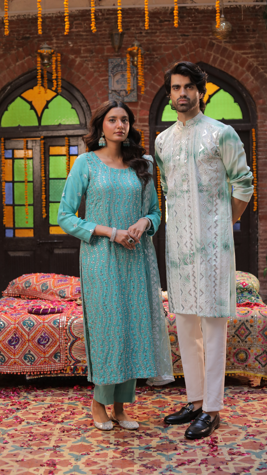 CP 7 Republic Women's & Men'S Soulful Green Couple Dresses