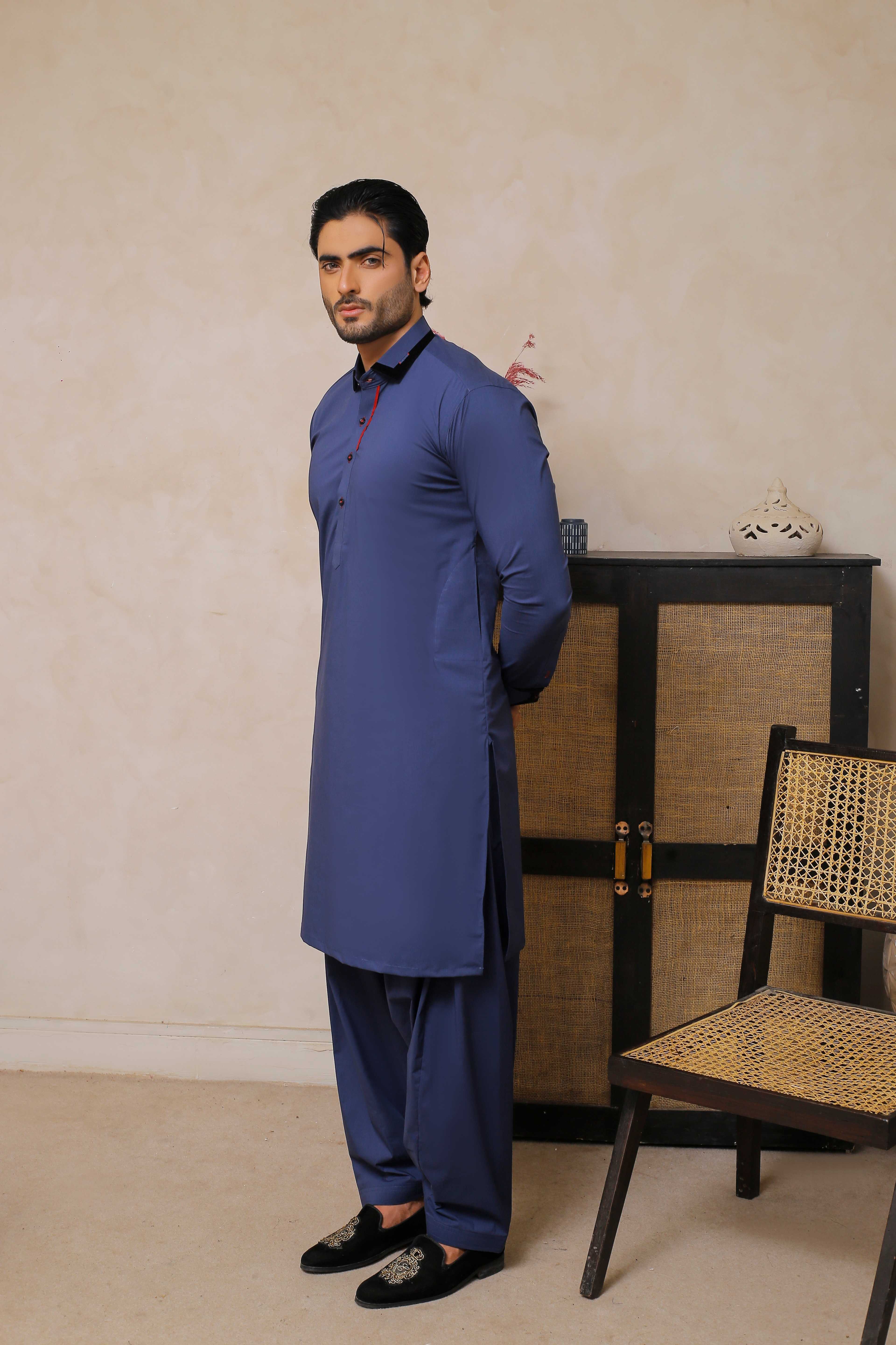 ER 807 Mid Blue Executive Shalwar Kameez