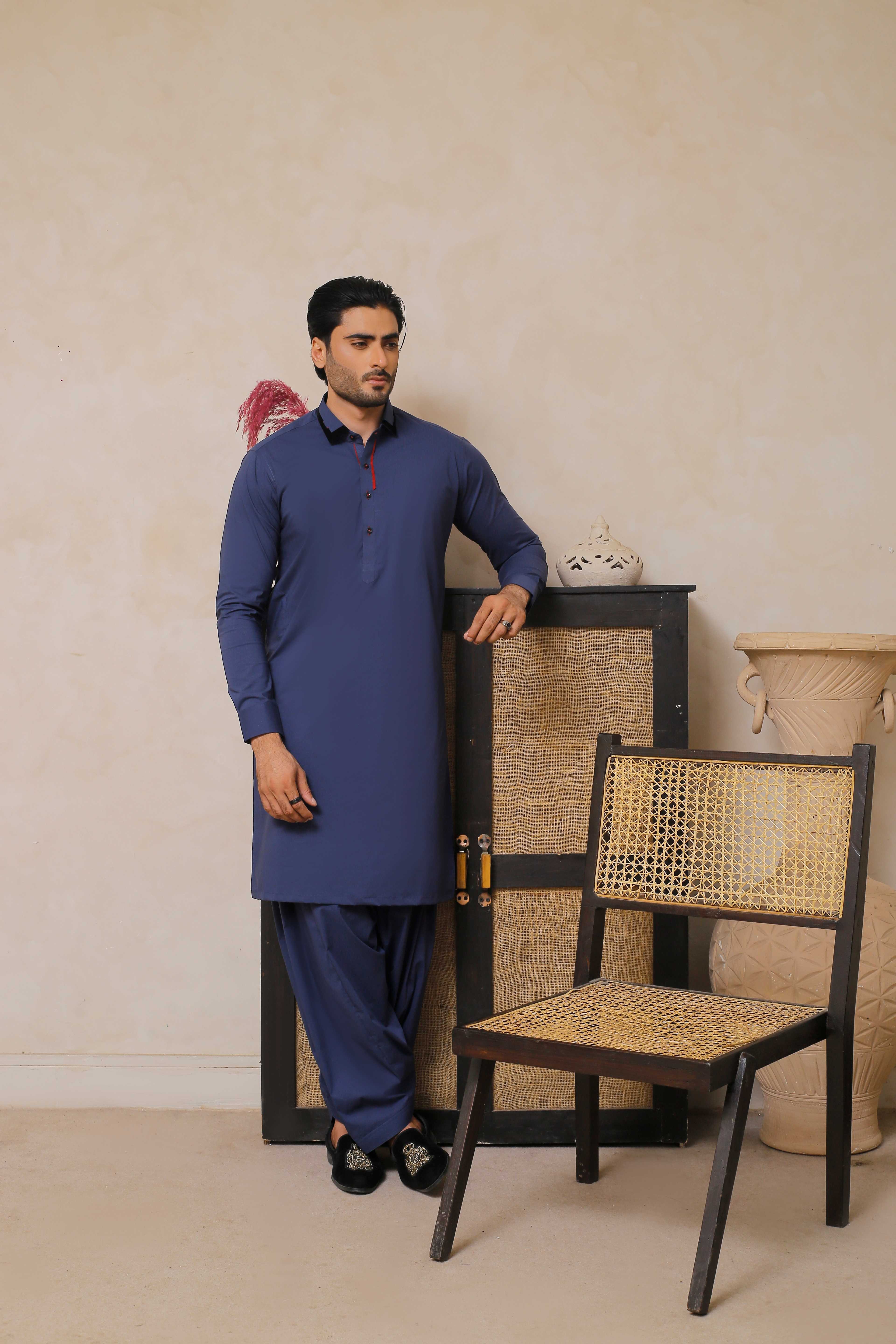 ER 807 Mid Blue Executive Shalwar Kameez