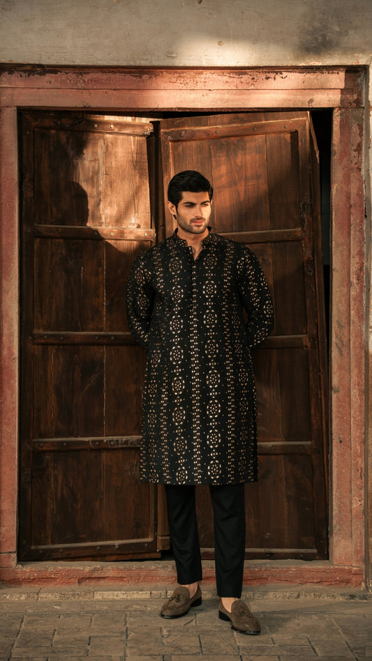 ER 665 Black Desging Kurta For Men