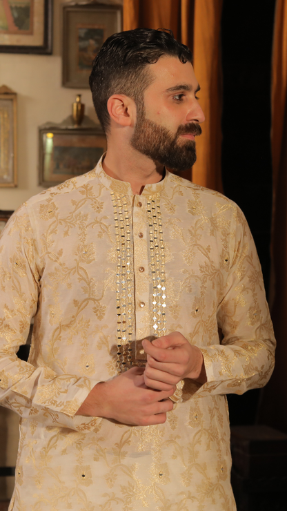 MR 65 Mirror Work Kurta For Groom