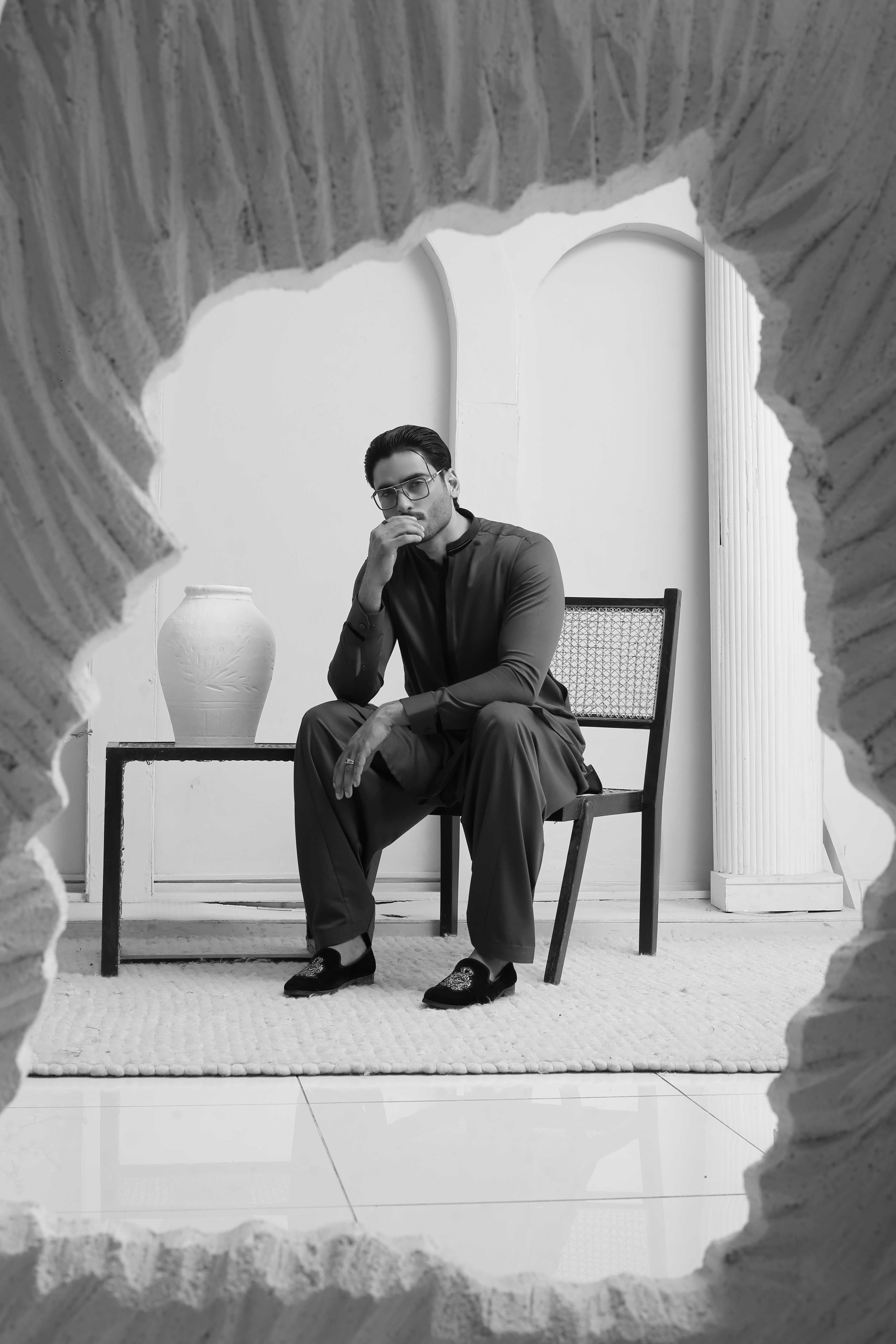 ER 809 Dark Brown Executive Shalwar Kameez