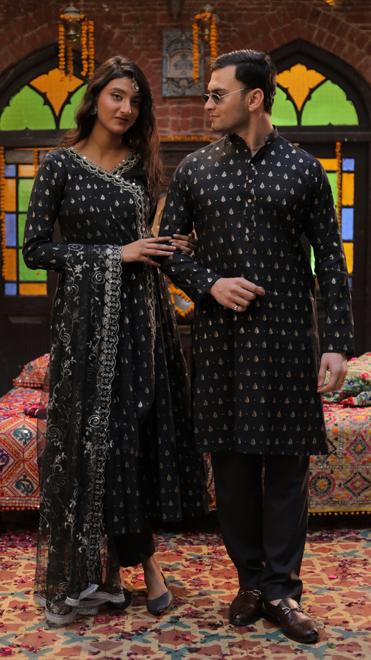 CP 9 Republic Women's Black Kurta Sets For Couples