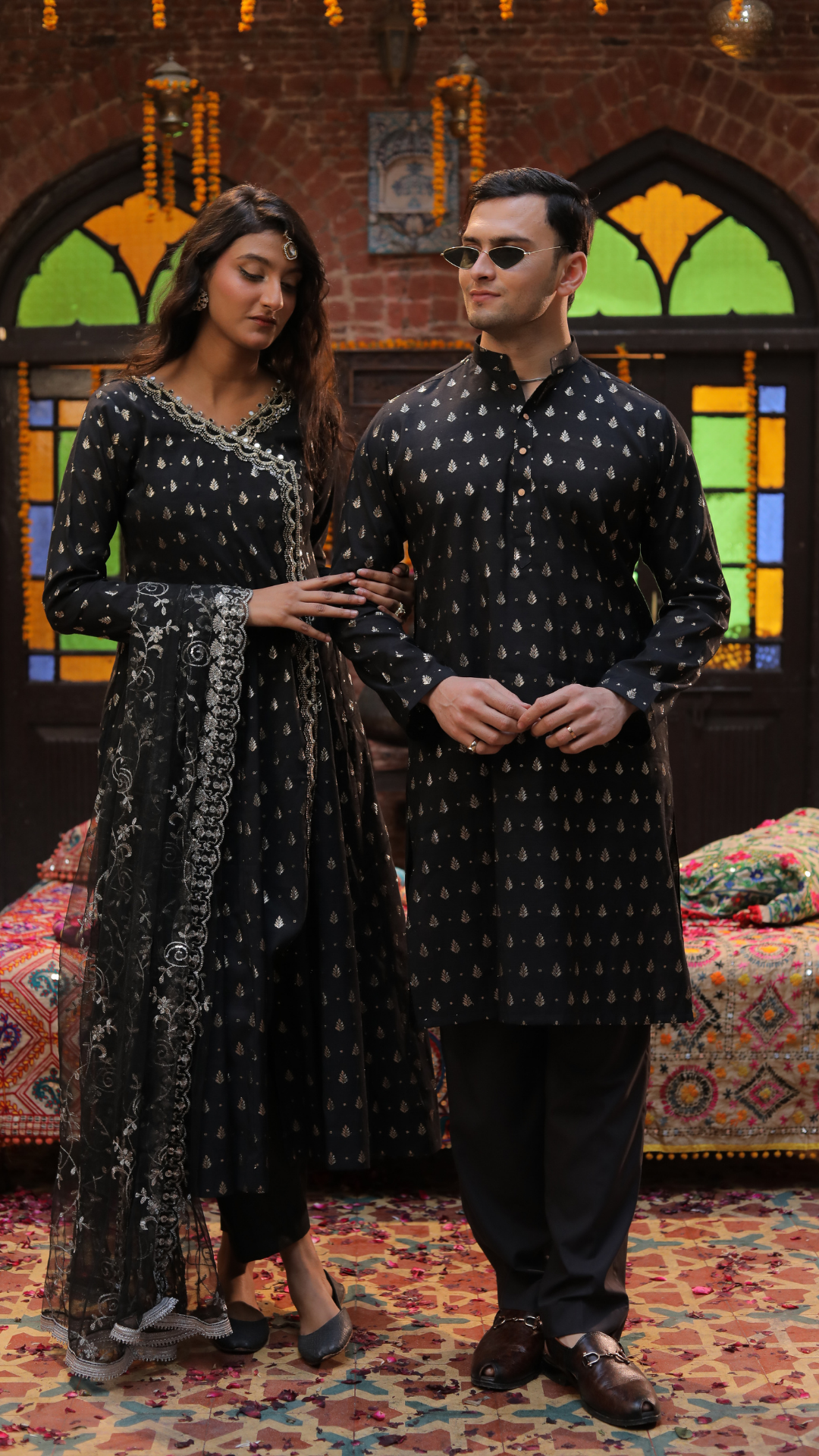 CP 9 Republic Women's Black Kurta Sets For Couples