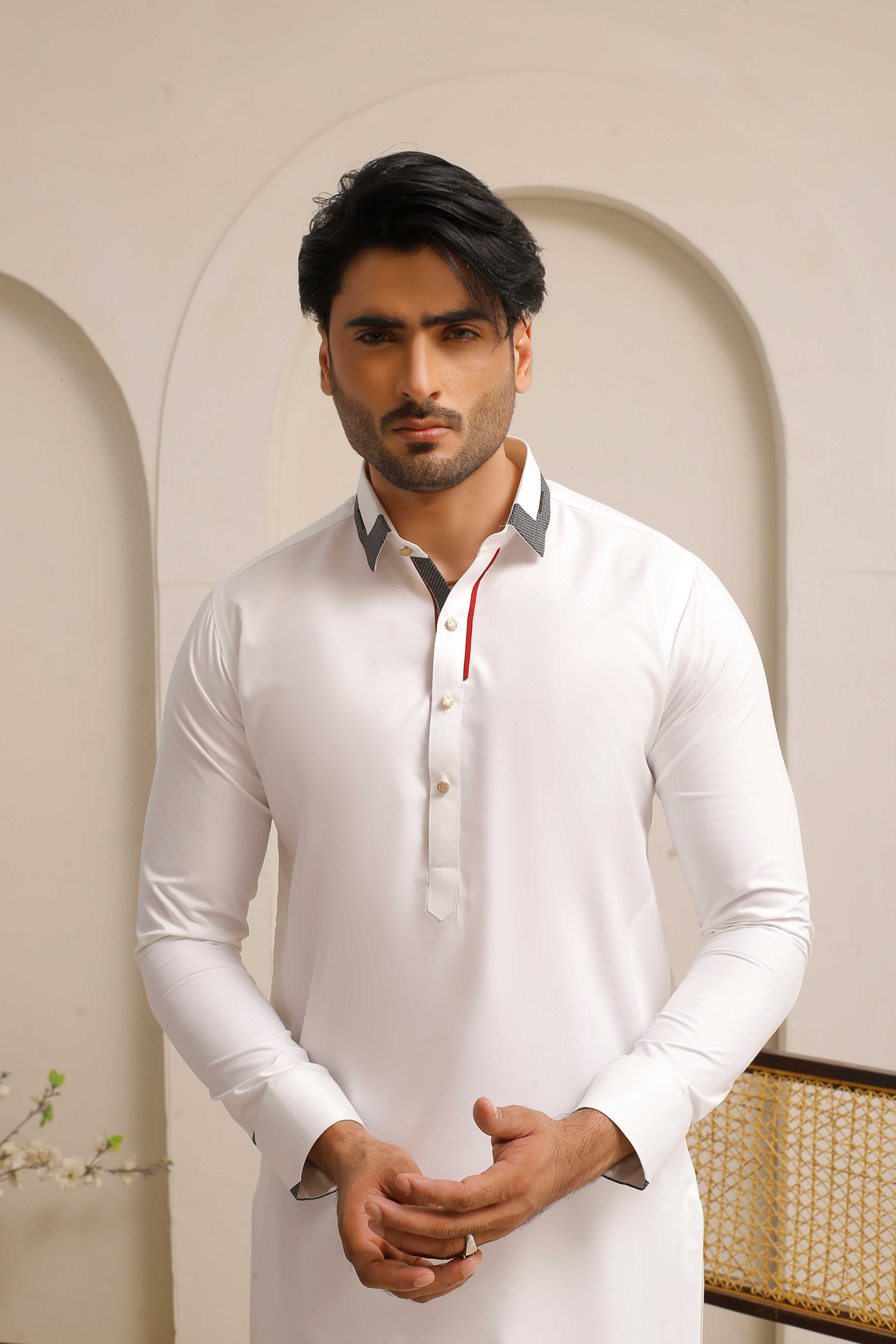 ER 810 Shining White Executive Shalwar Kameez