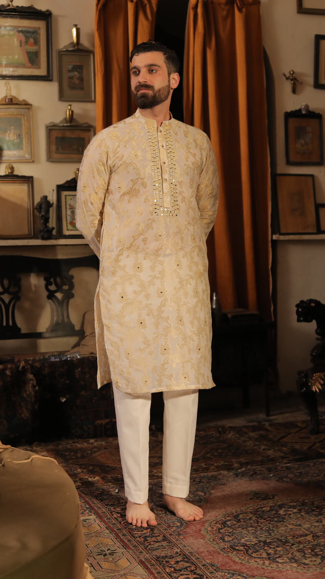 MR 65 Mirror Work Kurta For Groom