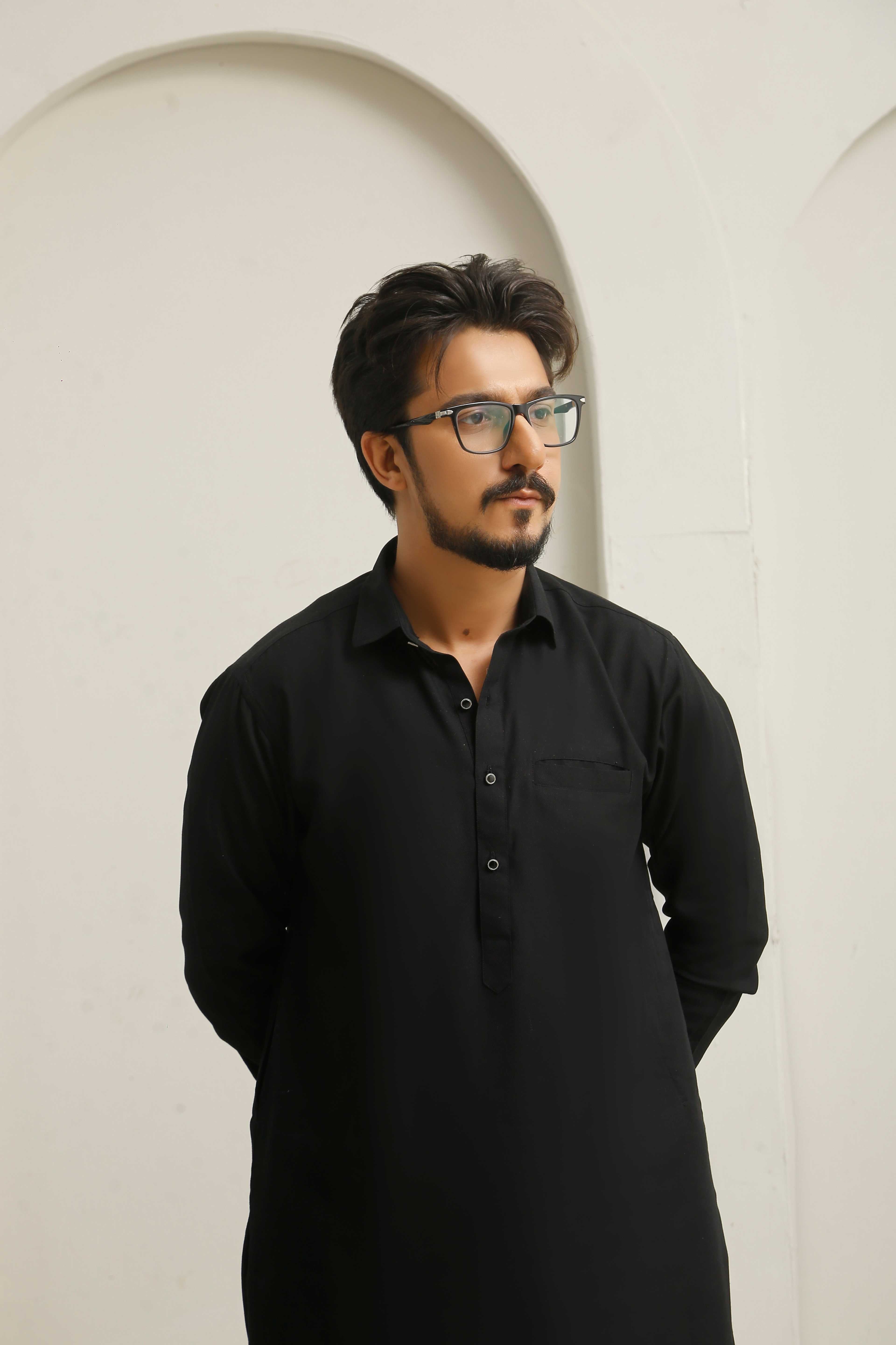 Jet  Black Executive Shalwar Kameez
