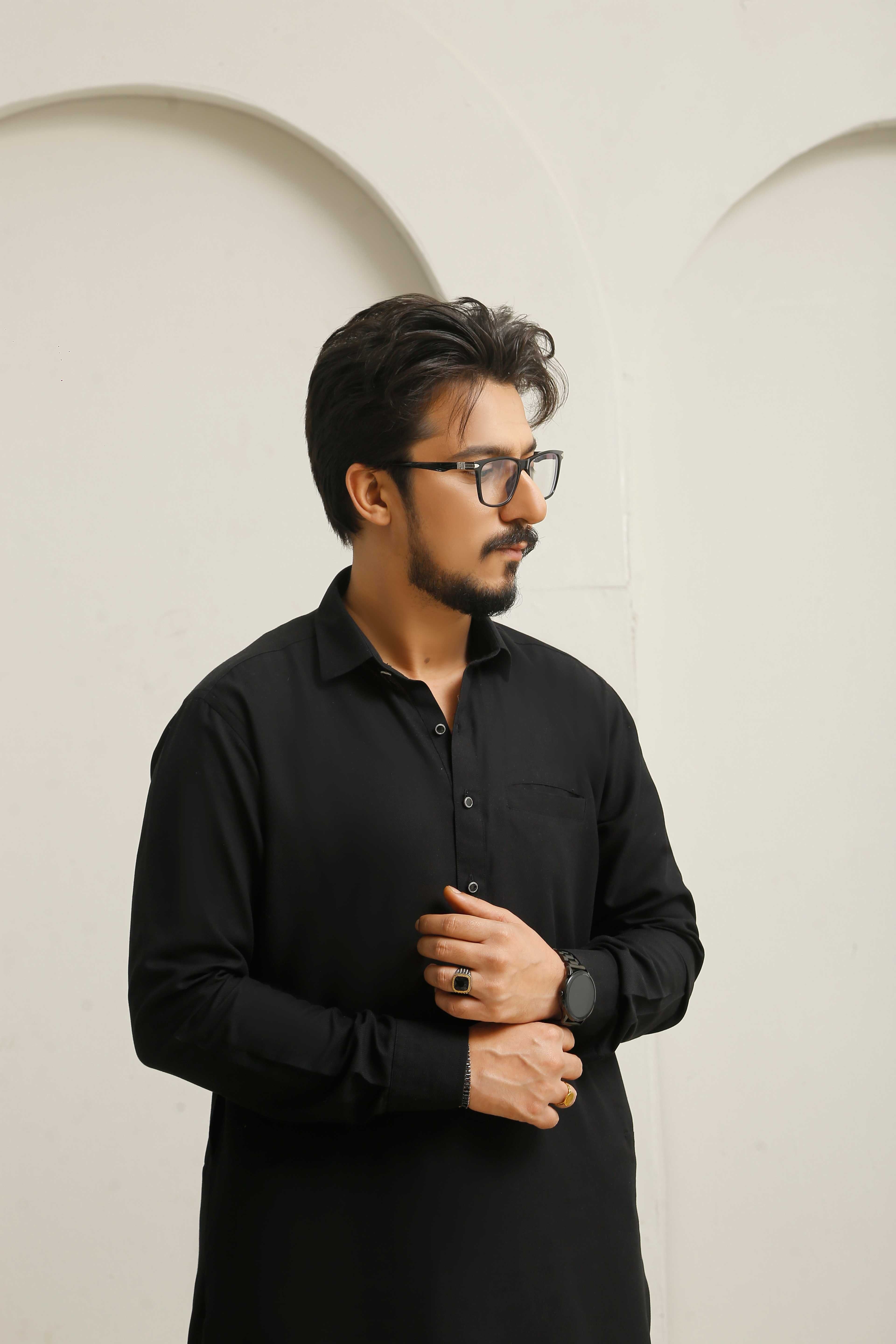 Jet  Black Executive Shalwar Kameez