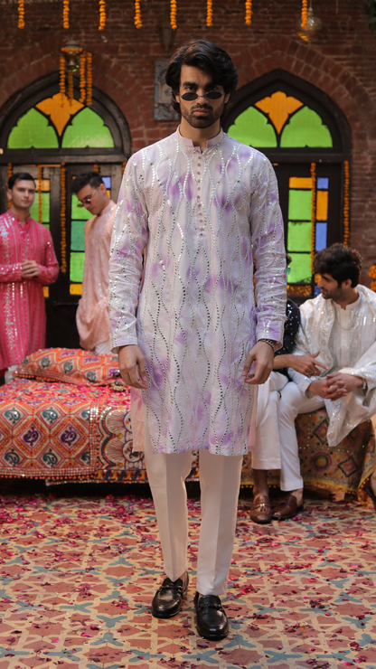 MR 83 Purple Chanderi Kurta for Men